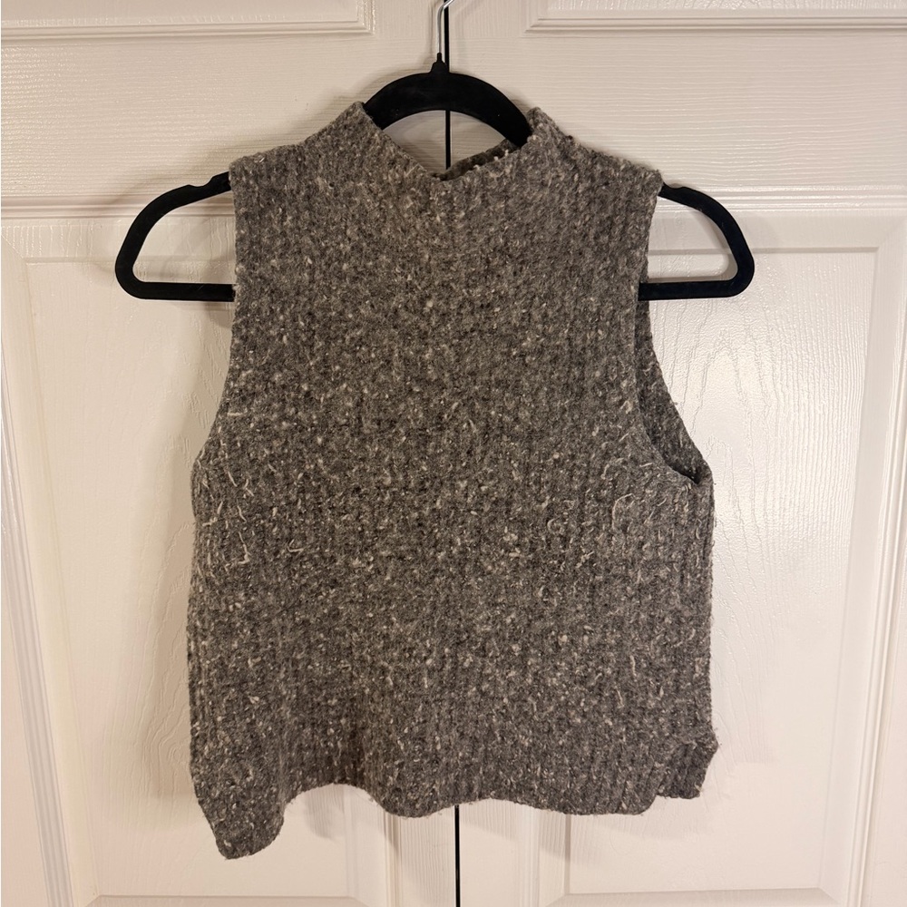 Madewell Marled Charcoal Textured Knit Tank